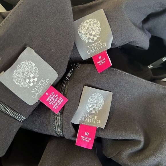 Vince camuto NWOT black fold off the shoulder midi cocktail dress - Picture 13 of 16